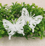 Motyle na druciku brokatowe białe 72szt CAŁA PACZKA