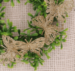 Motyle na druciku brokatowe złote 72szt CAŁA PACZKA