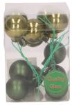 Bombki z drucikami 12 szt. 25mm zieleń