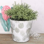 Metalowa doniczka osłonka liście monstery 19cm  