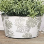 Metalowa doniczka osłonka liście monstery 10,5cm 