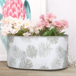 Metalowa doniczka osłonka liście monstery 11cm 