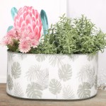 Metalowa doniczka osłonka liście monstery 11,5cm  