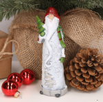Figurka świąteczna mikołaj z białą brodą i czerwoną czapką na prezent 15cm