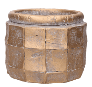 Osłonka kamienna złota okrągła,  ścięte boki 14,5 cm