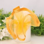 Kwiatek ozdoba dekoracja z organzy pomarańczowy 10szt.  