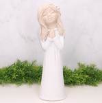 Anioł gipsowy w sukience biały 34cm