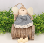 Aniołek materiałowy niebieski zawieszka 13cm
