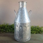 Metalowy baniak wazon z uchwytami stalowy 38cm 