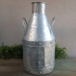 Metalowy baniak wazon z uchwytami stalowy 44cm  