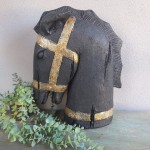 Figurka ceramiczna głowa konia czarna 47cm 
