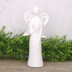 Anioł ceramiczny biały szkliwiony 24cm