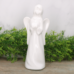 Anioł ceramiczny biały szkliwiony 22cm