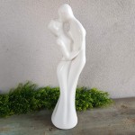 Akt "Para wysoka" ceramiczny biały szkliwiony 47cm