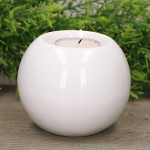 Świecznik "Kula mini" ceramiczny biały 7cm