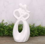 Akt "Para obrączki" ceramiczny biały szkliwiony 29cm 