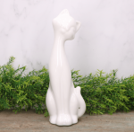 Kot ceramiczny biały szkliwiony 25cm