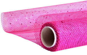 Siatka dekoracyjna materiał brokatowy fuksja 48cm