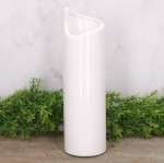 Wazon ceramiczny "Tuba mini" szkliwo białe 28cm 