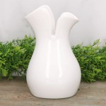Wazon ceramiczny "Tulipanek" szkliwo białe 21cm