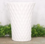 Wazon ceramiczny "Karbowany duży" szkliwo białe 29cm