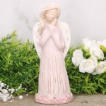 Anioł aniołek gipsowy złożone ręce róż 17cm 