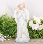 Anioł aniołek gipsowy złożone ręce błękit 17cm  