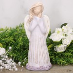 Anioł aniołek gipsowy złożone ręce fiolet 17cm   