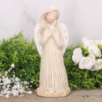 Anioł aniołek gipsowy złożone ręce krem 17cm   