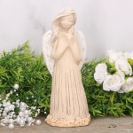 Anioł aniołek gipsowy złożone ręce brzoskwiniowy 17cm  