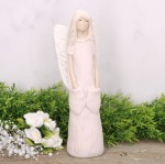 Anioł aniołek gipsowy z kieszeniami różowy 25cm  