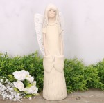 Anioł aniołek gipsowy z kieszeniami krem 25cm