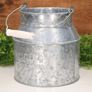 Metalowa kanka bańka srebrna z napisem 16cm