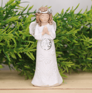 Figurka Aniołek złożone ręce komunia IHS 9cm 