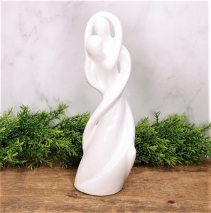 Akt "Para spleciona" biel ceramiczny szkliwiony 33x10 cm 