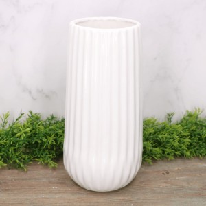 Wazon ceramiczny biały szkliwiony 29 cm 