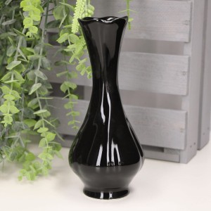 Wazon ceramiczny czarny szkliwiony 19cm 