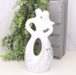 Akt "Para2 serca" biel ceramiczny dekor srebro 30 cm  