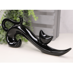 Figurka szkliwiona "Kot Gatta duży" czarny 34x14cm