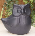 Figurka ceramiczna Sowa grafitowy mat 17 cm