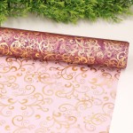 Materiał organza bieżnik plum 39cm  