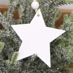 Zawieszka drewniana gwiazdka biała 3szt 