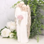 Anioł gipsowy ślubny para biały 34cm  