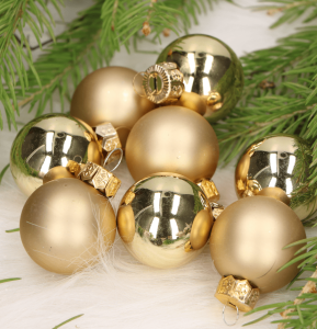 Bombki szklane "gold combi" błysk+mat 35mm 16szt.  
