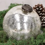 Bombka szklana "cracled" srebrna popękana 13cm