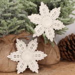 Zawieszki brokatowe śnieżynki białe 8cm 2szt.