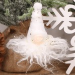 Zawieszka Mikołaj z waty biały 11cm 