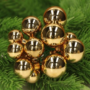 Bombki na druciku złote 36 szt. MIX  20/25/30mm  