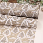 Płótno juta materiał wzorek świąteczny choinka 48cm 4,5m  