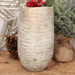 Osłonka kamienna pozłacana prążki wazon 24cm  